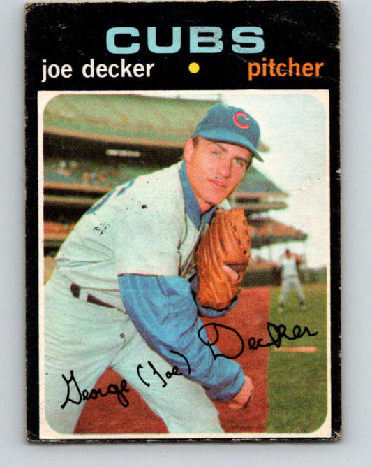 1971 O-Pee-Chee MLB #98 Joe Decker� RC Rookie Chicago Cubs� V10827