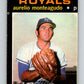 1971 O-Pee-Chee MLB #129 Aurelio Monteagudo� Kansas City Royals� V10880