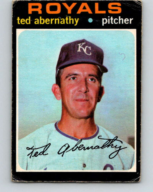 1971 O-Pee-Chee MLB #187 Ted Abernathy� Kansas City Royals� V10991
