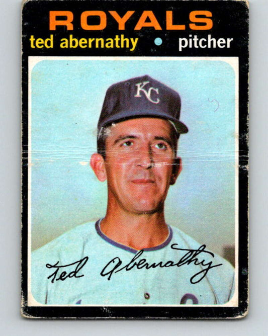 1971 O-Pee-Chee MLB #187 Ted Abernathy� Kansas City Royals� V10992