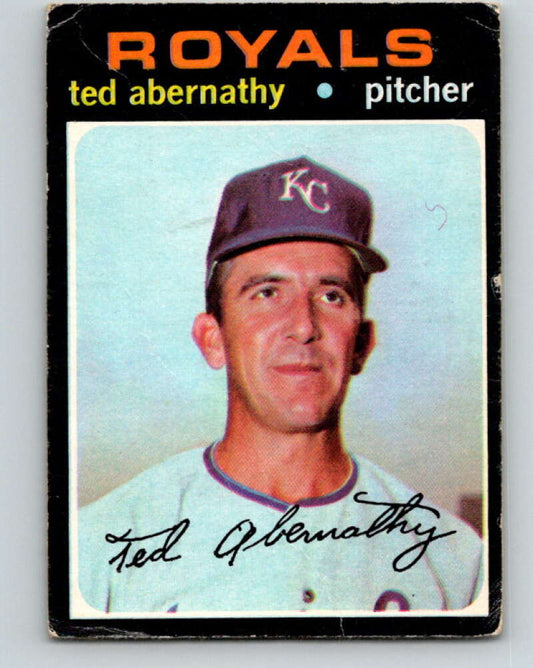1971 O-Pee-Chee MLB #187 Ted Abernathy� Kansas City Royals� V10994