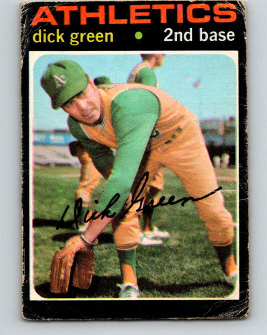 1971 O-Pee-Chee MLB #258 Dick Green� Oakland Athletics� V11110