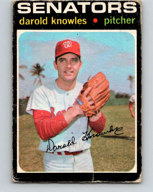 1971 O-Pee-Chee MLB #261 Darold Knowles� Washington Senators� V11116