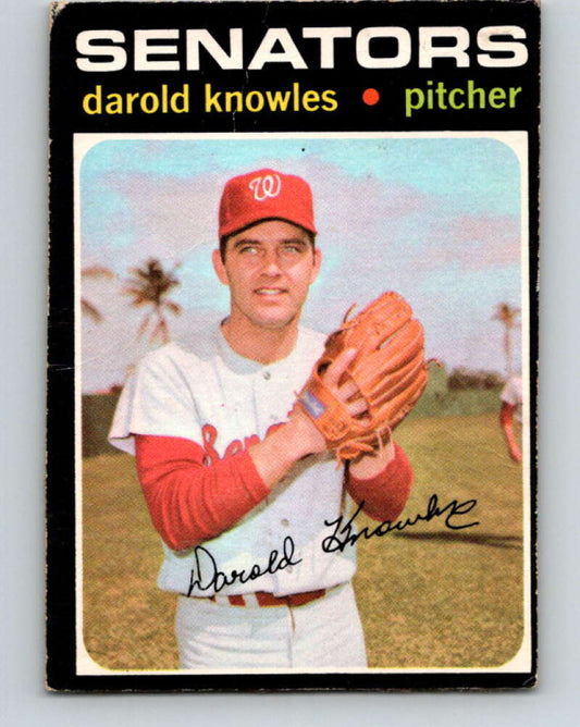 1971 O-Pee-Chee MLB #261 Darold Knowles� Washington Senators� V11118