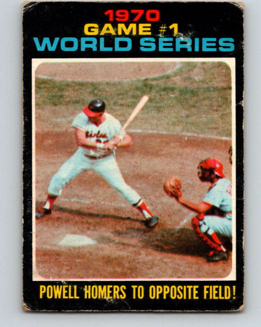 1971 O-Pee-Chee MLB #327 World Series Game 1 Powell Homers� V11157