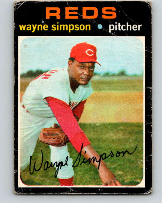1971 O-Pee-Chee MLB #339 Wayne Simpson� Cincinnati Reds� V11161