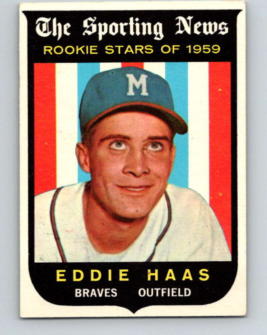 1959 Topps MLB #126 Eddie Haas  RC Rookie Milwaukee Braves  V11319