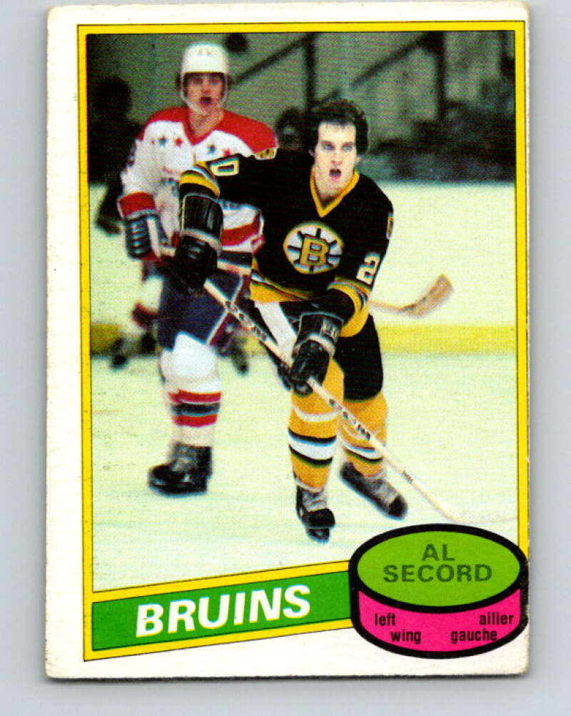 1980-81 O-Pee-Chee #129 Al Secord  RC Rookie Boston Bruins  V11425