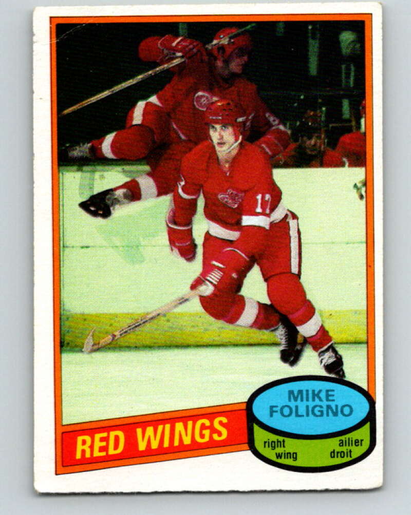 1980-81 O-Pee-Chee #187 Mike Foligno  RC Rookie Detroit Red Wings  V11445