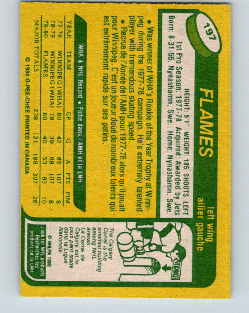 1980-81 O-Pee-Chee #197 Kent Nilsson  RC Rookie Calgary Flames  V11462