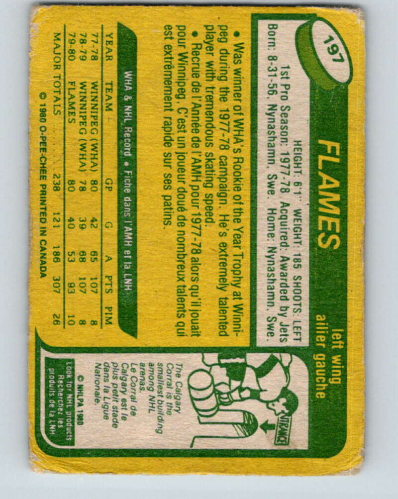 1980-81 O-Pee-Chee #197 Kent Nilsson  RC Rookie Calgary Flames  V11471