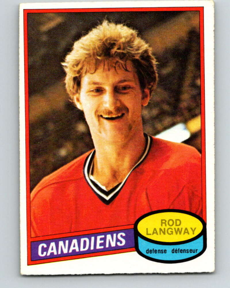 1980-81 O-Pee-Chee #344 Rod Langway  RC Rookie Montreal Canadiens  V11564