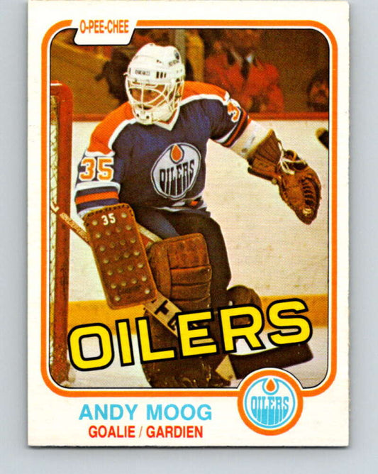 1981-82 O-Pee-Chee #120 Andy Moog  RC Rookie Edmonton Oilers  V11653