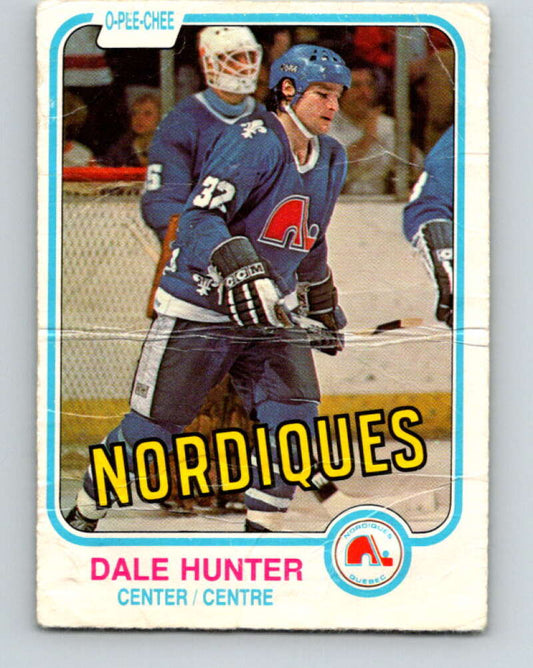 1981-82 O-Pee-Chee #277 Dale Hunter  RC Rookie Quebec Nordiques  V11697