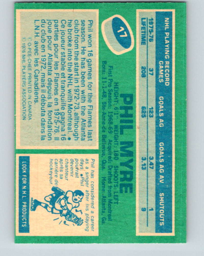 1976-77 O-Pee-Chee #17 Phil Myre  Atlanta Flames  V11915