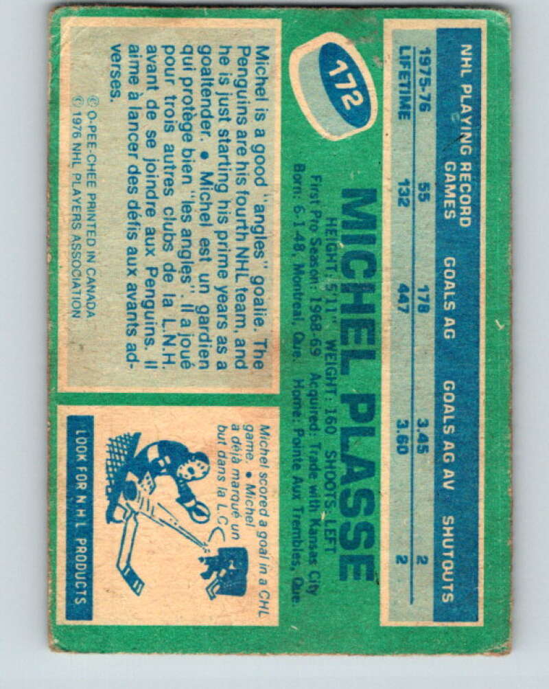1976-77 O-Pee-Chee #172 Michel Plasse  Colorado Rockies  V12197