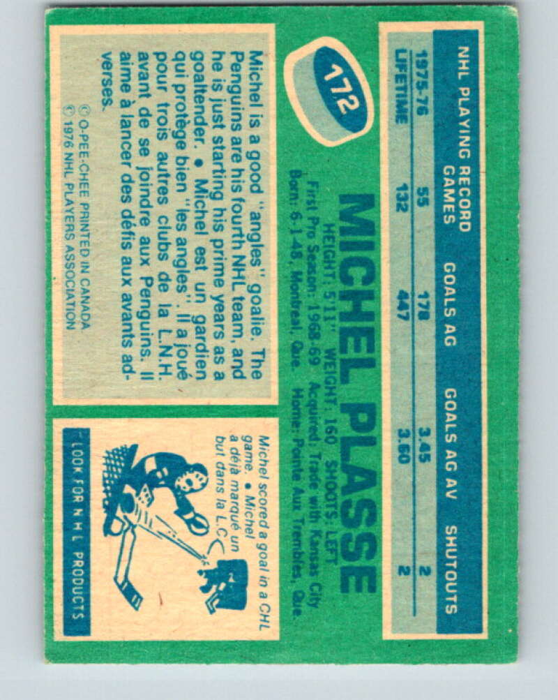1976-77 O-Pee-Chee #172 Michel Plasse  Colorado Rockies  V12198