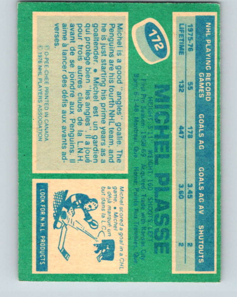 1976-77 O-Pee-Chee #172 Michel Plasse  Colorado Rockies  V12199