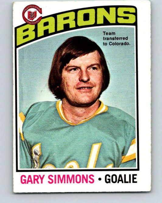 1976-77 O-Pee-Chee #176 Gary Simmons  Cleveland Barons  V12210
