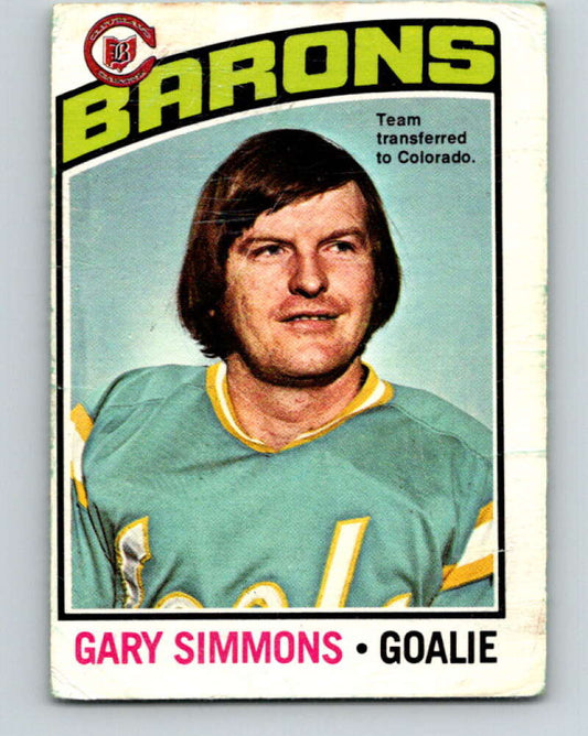 1976-77 O-Pee-Chee #176 Gary Simmons  Cleveland Barons  V12211