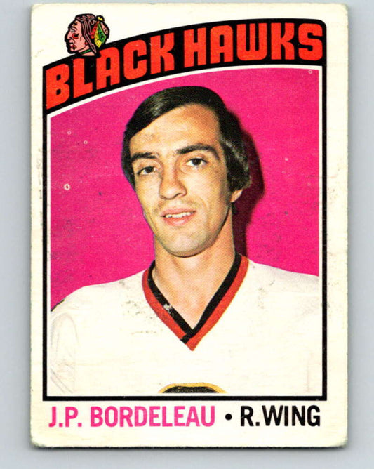 1976-77 O-Pee-Chee #208 J.P. Bordeleau  Chicago Blackhawks  V12300