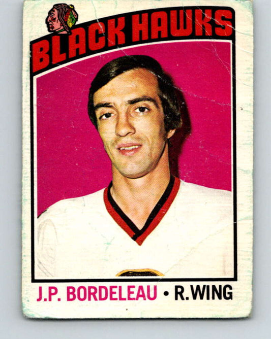1976-77 O-Pee-Chee #208 J.P. Bordeleau  Chicago Blackhawks  V12301