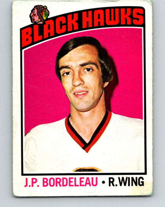 1976-77 O-Pee-Chee #208 J.P. Bordeleau  Chicago Blackhawks  V12302