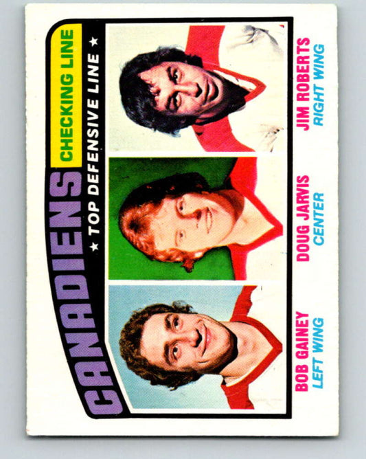 1976-77 O-Pee-Chee #217 Checking Line Gainey/Jarvis/Roberts  V12327