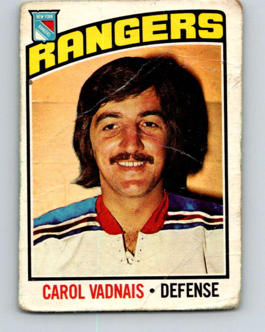 1976-77 O-Pee-Chee #257 Carol Vadnais  New York Rangers  V12641