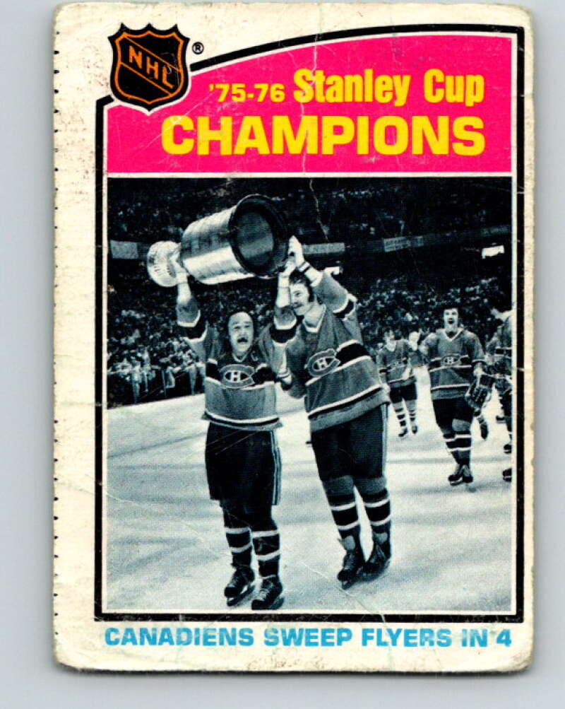 1976-77 O-Pee-Chee #264 Montreal Canadiens Champions  V12655