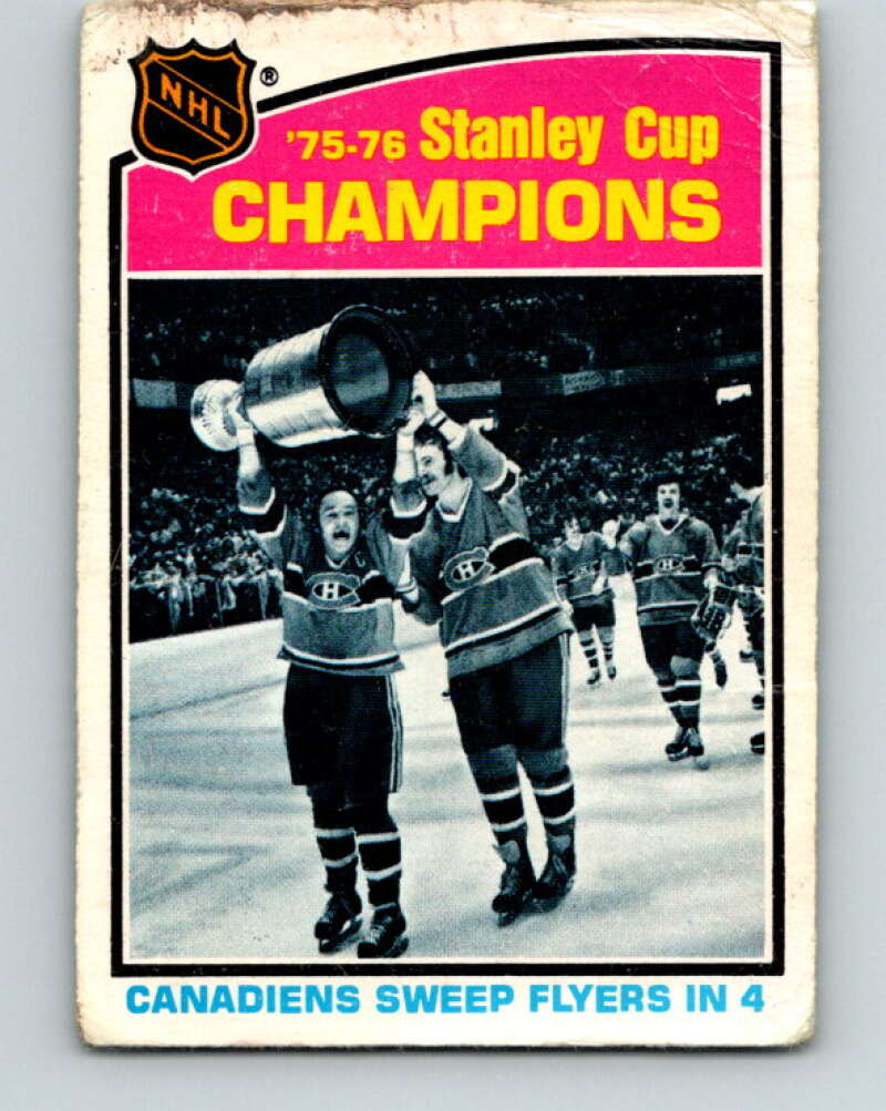 1976-77 O-Pee-Chee #264 Montreal Canadiens Champions  V12656