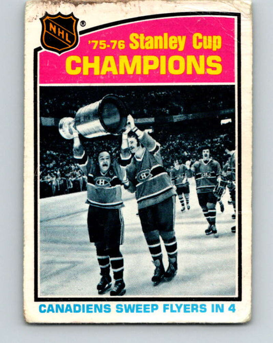 1976-77 O-Pee-Chee #264 Montreal Canadiens Champions  V12656