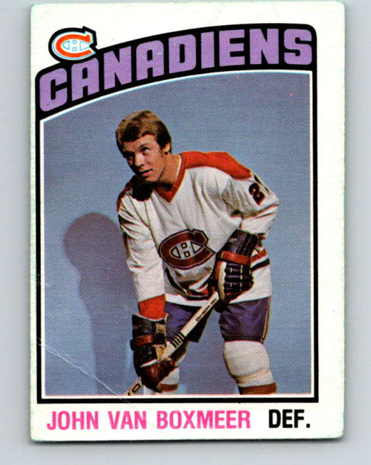 1976-77 O-Pee-Chee #330 John Van Boxmeer RC Rookie Canadiens  V12812