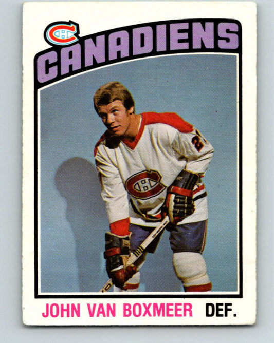 1976-77 O-Pee-Chee #330 John Van Boxmeer RC Rookie Canadiens  V12814