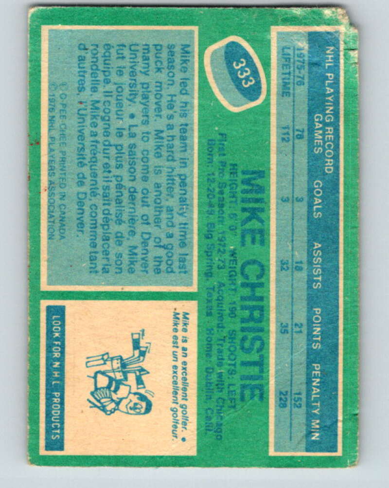 1976-77 O-Pee-Chee #333 Mike Christie  Cleveland Barons  V12822