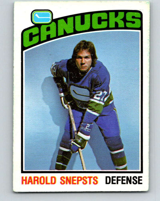 1976-77 O-Pee-Chee #366 Harold Snepsts  Vancouver Canucks  V12885
