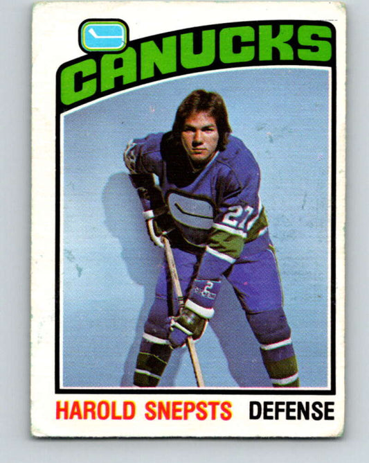 1976-77 O-Pee-Chee #366 Harold Snepsts  Vancouver Canucks  V12886