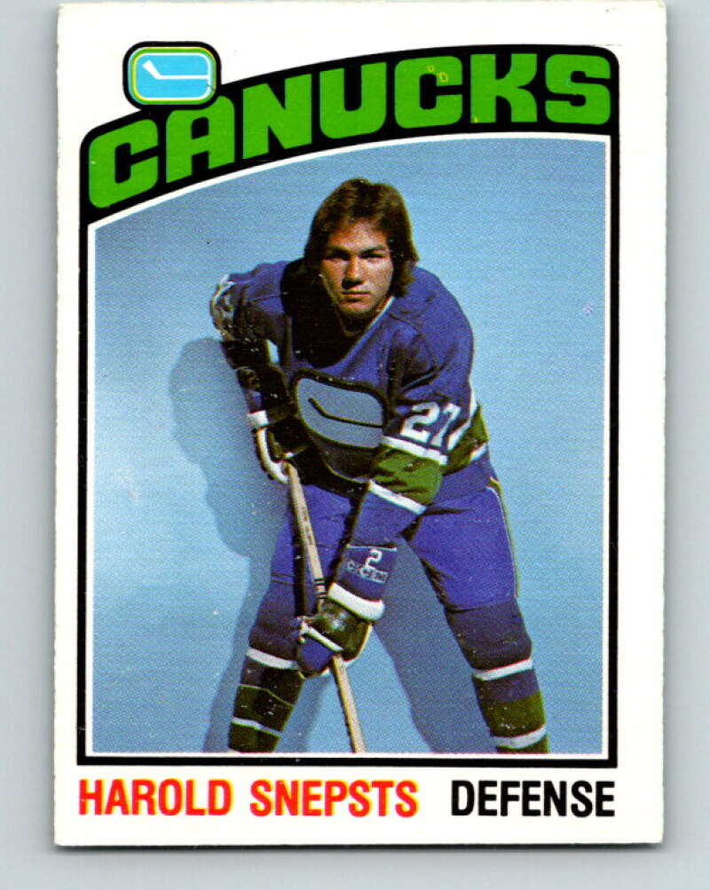 1976-77 O-Pee-Chee #366 Harold Snepsts  Vancouver Canucks  V12887