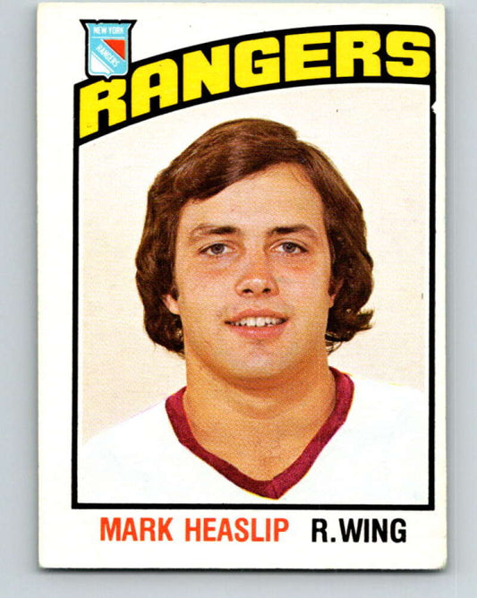 1976-77 O-Pee-Chee #376 Mark Heaslip  RC Rookie New York Rangers  V12908