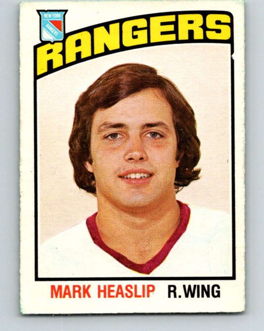 1976-77 O-Pee-Chee #376 Mark Heaslip  RC Rookie New York Rangers  V12909