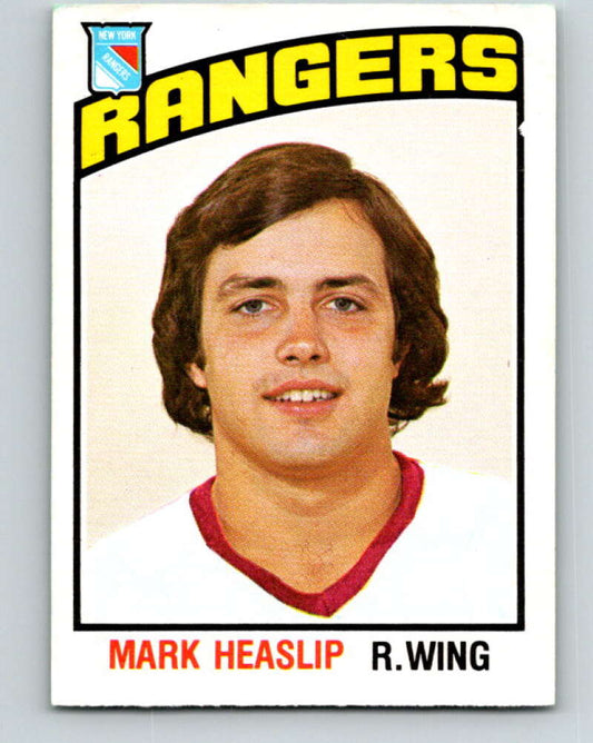 1976-77 O-Pee-Chee #376 Mark Heaslip  RC Rookie New York Rangers  V12910
