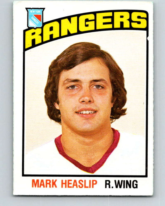 1976-77 O-Pee-Chee #376 Mark Heaslip  RC Rookie New York Rangers  V12912