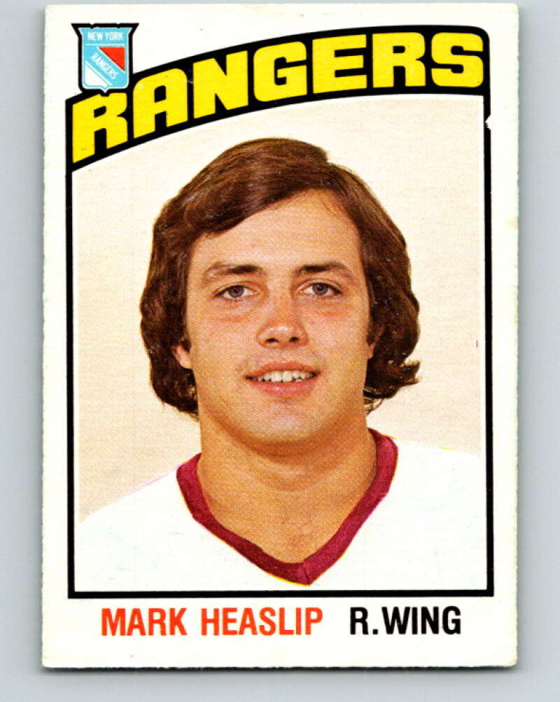 1976-77 O-Pee-Chee #376 Mark Heaslip  RC Rookie New York Rangers  V12913