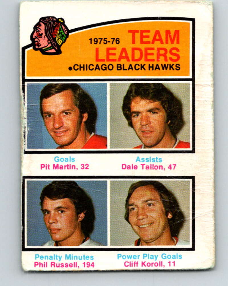 1976-77 O-Pee-Chee #382 Martin/Tallon/Russell/Koroll  V12919