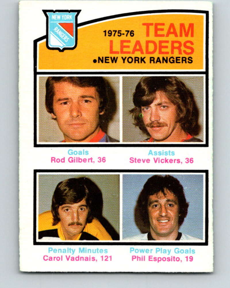 1976-77 O-Pee-Chee #390 Gilbert/Vickers/Vadnais/Esposito  V12922