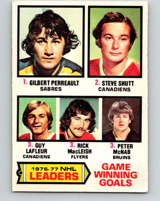 1977-78 O-Pee-Chee #7 Perreault/Shutt/LaFleur/MacLeish LL V12954