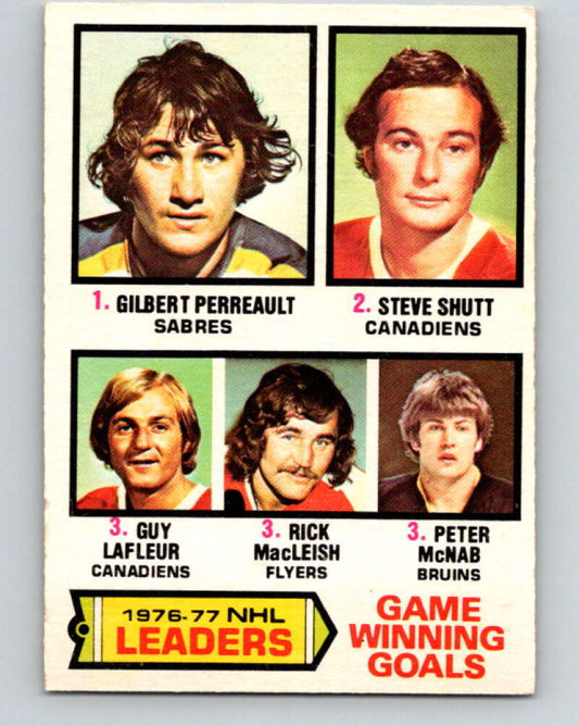 1977-78 O-Pee-Chee #7 Perreault/Shutt/LaFleur/MacLeish LL V12955