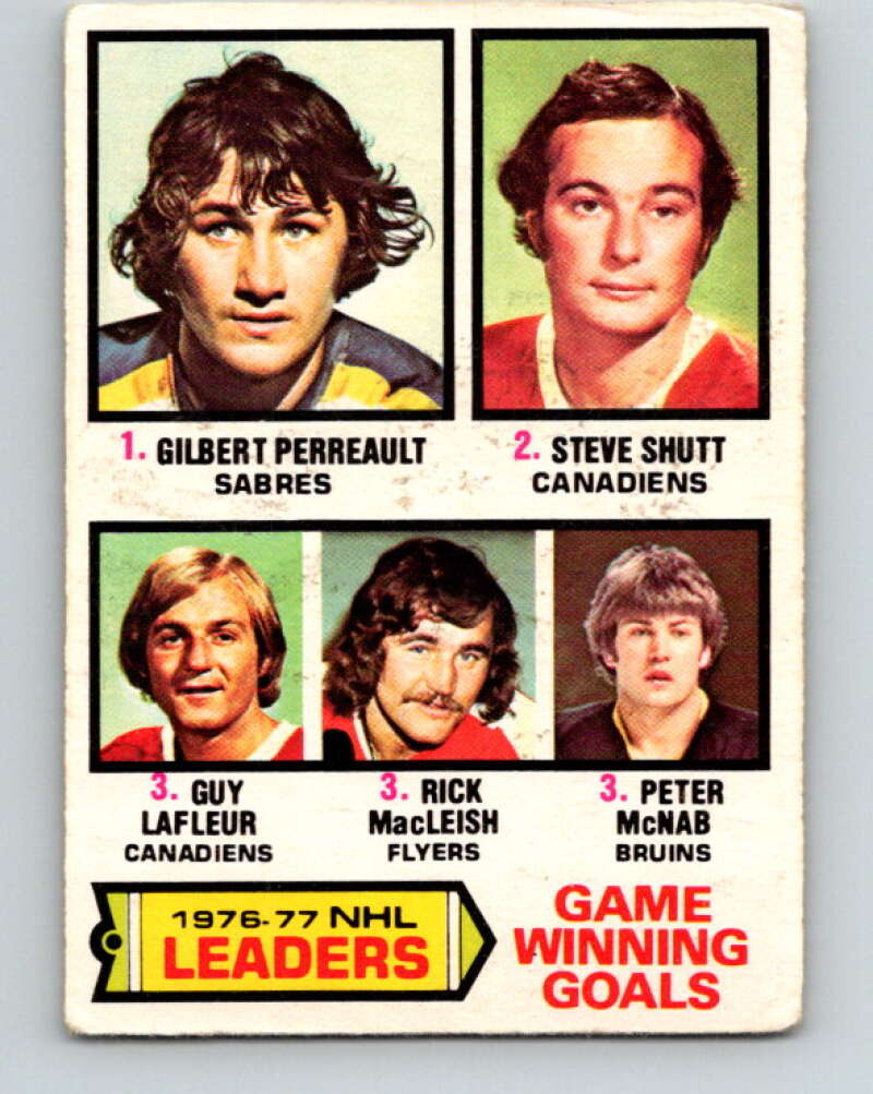 1977-78 O-Pee-Chee #7 Perreault/Shutt/LaFleur/MacLeish LL V12957