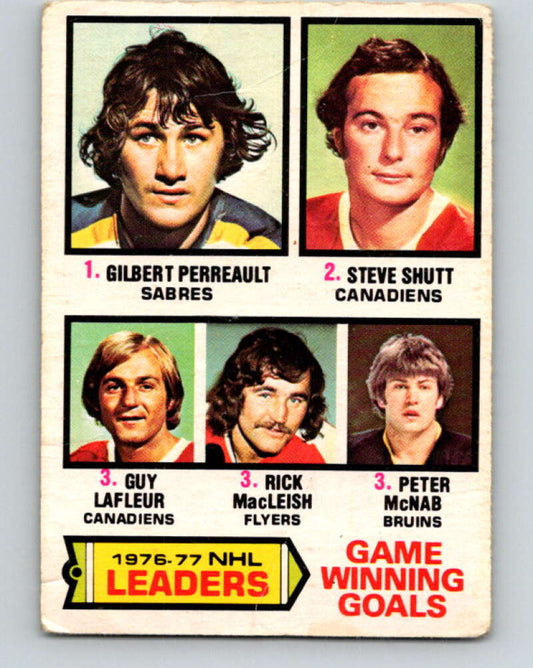 1977-78 O-Pee-Chee #7 Perreault/Shutt/LaFleur/MacLeish LL V12958