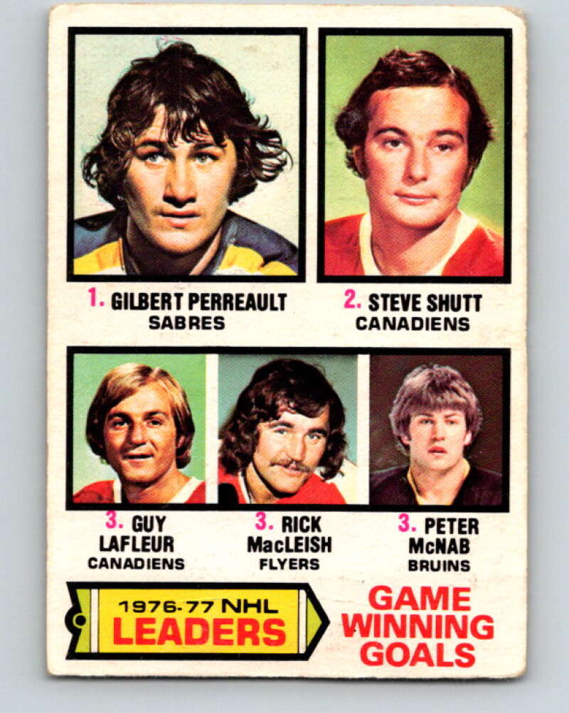 1977-78 O-Pee-Chee #7 Perreault/Shutt/LaFleur/MacLeish LL V12959